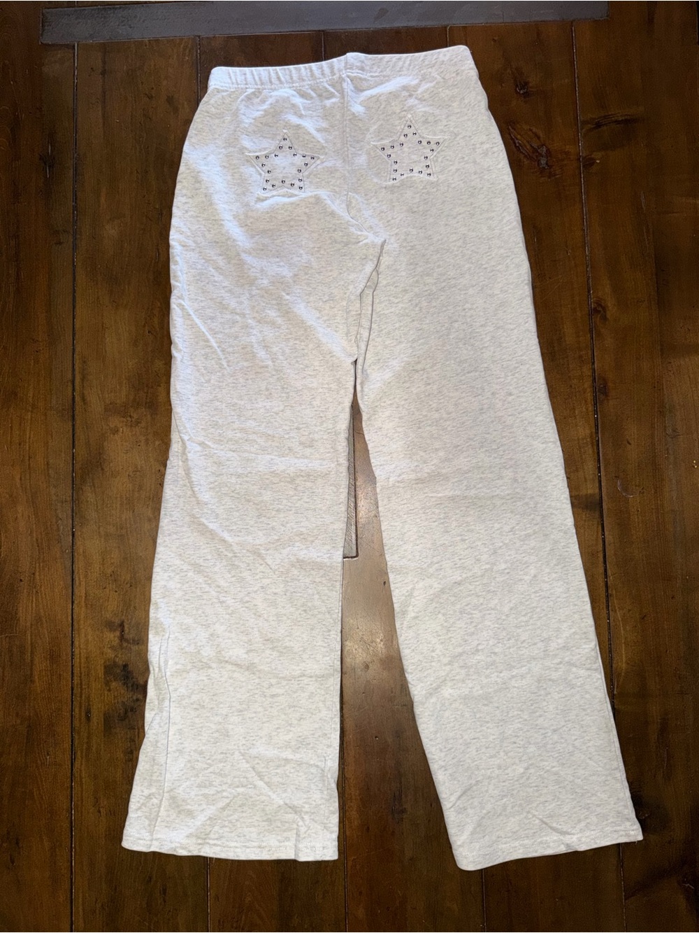 Edikted Grey Star Studded Flared Sweatpants
